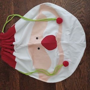 Santa Face large fabric gift bag